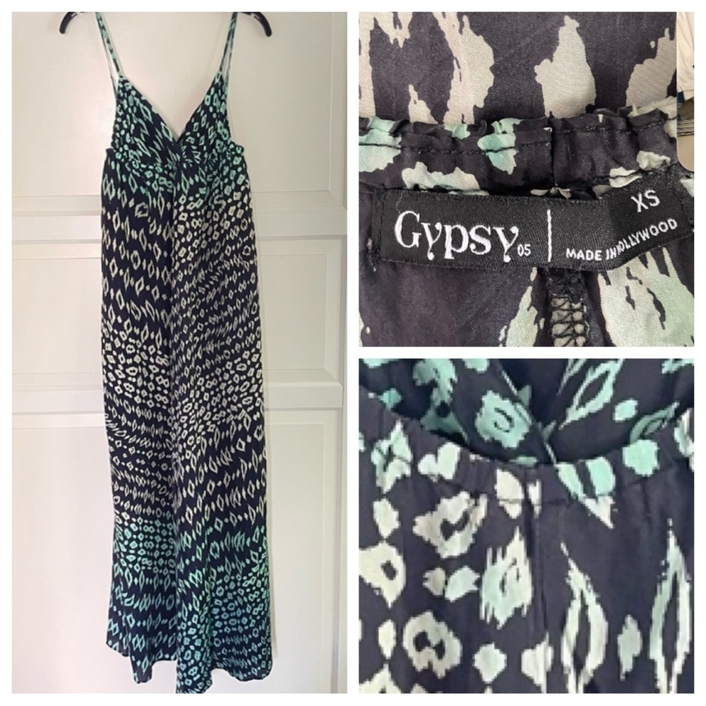 Gypsy 05 Silk Abstract Print Maxi Dress XS 26378